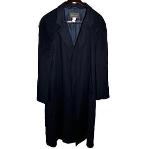 Loro Piana Storm System Trench Coat 100% Cashmere Single Breasted Black 54